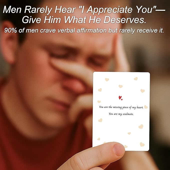 XKDOUS Affirmation Cards for My Man – Positive Anniversary Birthday Gifts for Him Boyfriend Husband – Romantic Inspirational Gift Ideas for Men, Date Night, Valentines Day, Christmas, Fathers Day