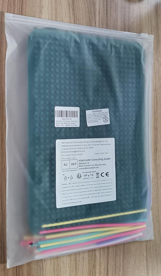 Extra Large Sensory Activity Board, 11.6"*7.87" Upgraded Double Sided Silicone Fidget Toy for Calming, Stress, Anxiety, ADHD & Autism, Sensory Toys for Kids 3+ & Adults with Travel Bag & 40 Strings