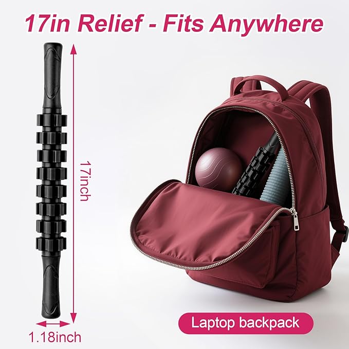 Muscle Roller Stick, Muscle Roller, Liposuction Massage Roller for Lymphatic Drainage, Massager Stick for Relief Muscle Soreness, Trigger Points, Help Exercise Runner Legs, Back Recovery