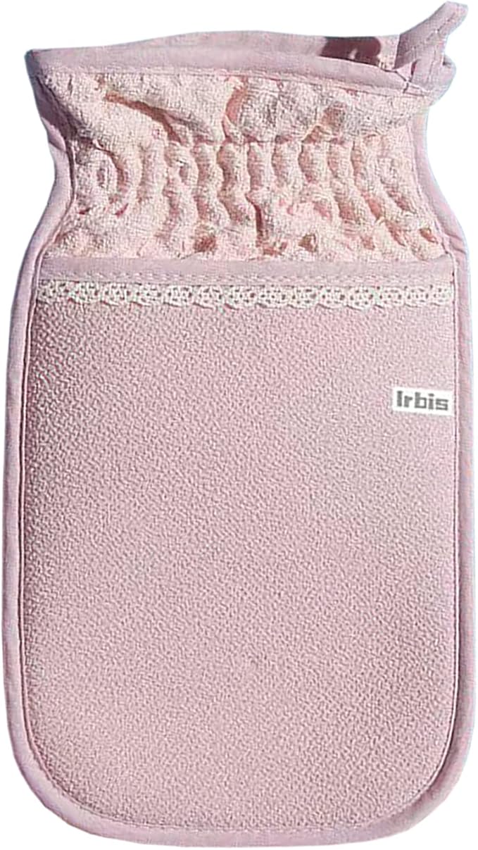 Irbis Deep Exfoliating Glove-Korean Body Scrub Mitt,Exfoliator Scrubber, Dead Skin Remover, Dual Texture Bath Sponge&Washcloth-Great for Shower, Bath, Spray Tan Removal or Home Spa-(Pink,Grey,Blue)