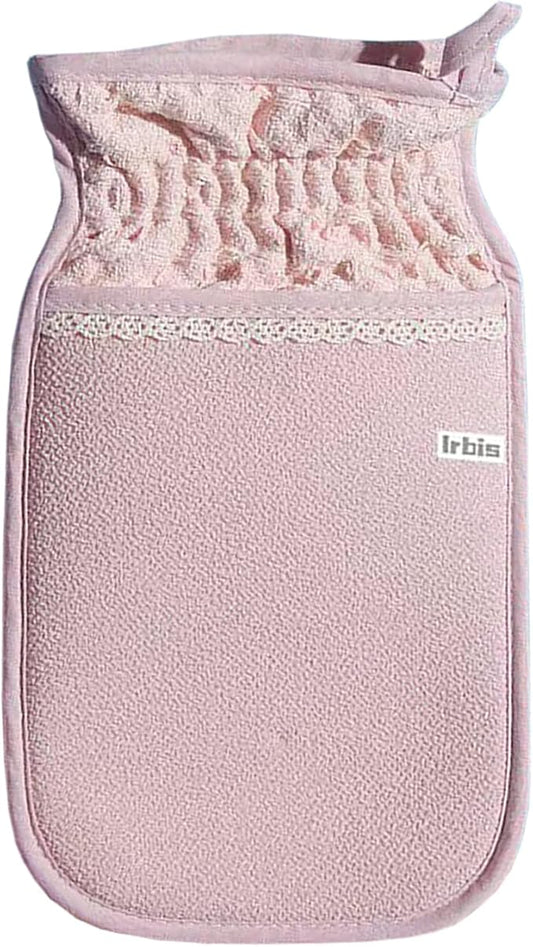 Irbis Deep Exfoliating Glove-Korean Body Scrub Mitt,Exfoliator Scrubber, Dead Skin Remover, Dual Texture Bath Sponge&Washcloth-Great for Shower, Bath, Spray Tan Removal or Home Spa-(Pink,Grey,Blue)