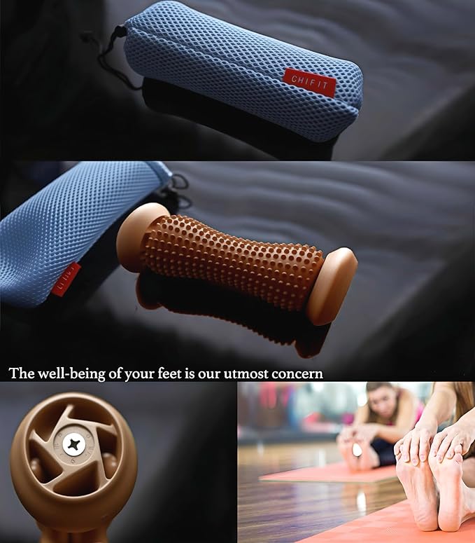 Manual Foot Massager Roller for Plantar Fasciitis Relief, Portable Deep Tissue Muscle Massage Roller for Foot Arch and Heel Pain, Effective Reflexology Tool Relax The Nerves (Coffee)
