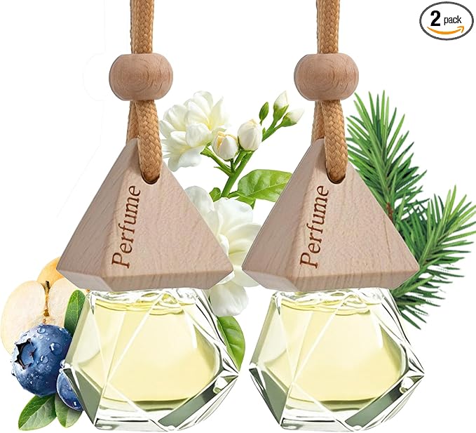 Car Air Freshener Hanging Diffuser – Long-Lasting Essential Oil Scent (Up to 60 Days) – Non-Toxic & Eco-Friendly – 2-Pack Auto Fresheners Made in USA