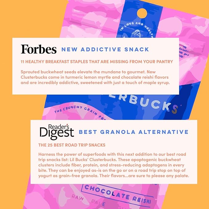 Clusterbucks Superfood Clusters – Grain-Free, Keto-Friendly Granola with Regeneratively Grown Sprouted Buckwheat– Gluten-Free, Low-Carb, Organic Healthy Snack (6 Ounce (Pack of 6), Chocolate Sea Salt)