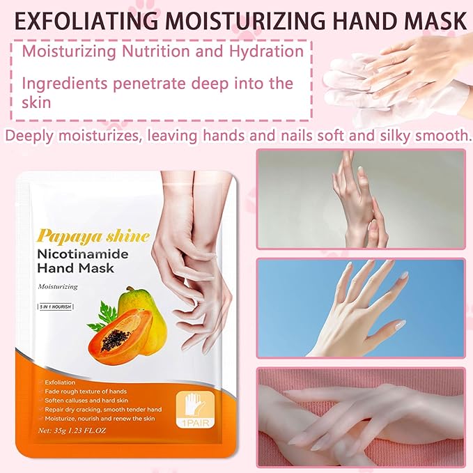 6PCS Hand Masks,Hydrating Hand Masks Moisturizing Gloves Overnight for Dry Cracked Hands,Daily Hand Care Hand Masks Gift Set for Women and Men G