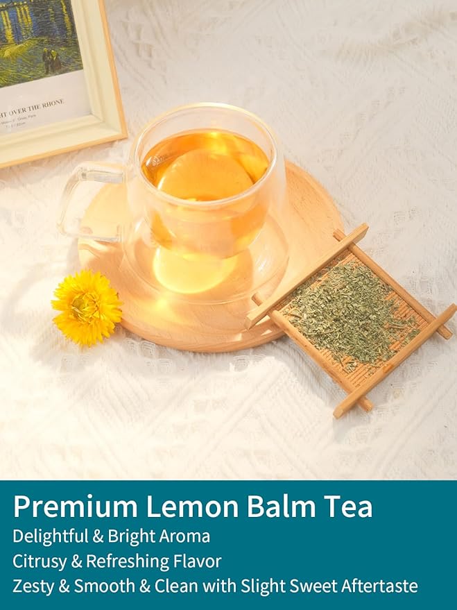 TeeLux Lemon Balm Tea Bags, Pure & Natural Lemon Balm Herbal Tea, Lemony & Citrusy Flavor, Caffeine Free, 100 Count