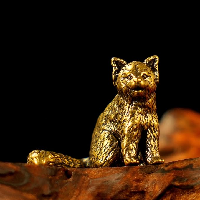 100% Solid Brass Red Panda Sculpture - Handcrafted Laughing Pose Animal Statue, Vintage Desk & Shelf Decor for Office or Home, Unique Collectible Gift for Nature Lovers & Wildlife Enthusiasts