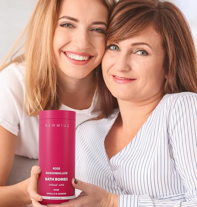 Rose Vanilla Bath Bomb Mega Foaming Bubbles Infused with Vanilla Jasmine Luxurious Spa Bath Essentials Nourishing Dry Skin Stress Relief Bath Gift