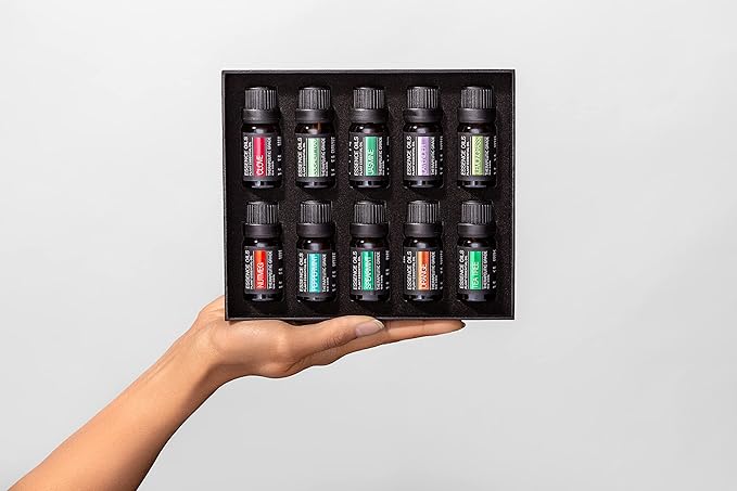 Pure Daily Care Aromatherapy Top 10 Essential Oil Set – Therapeutic Grade Single Ingredient Oils – Uplift Mind, Body and Spirit – 10 x 10 Ml Bottles – No Fillers & No Additives