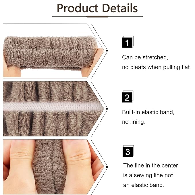 VELSCRUN Spa Headband, Makeup Face Wash Skincare Headbands, 5 Pcs Sponge Get Ready Bear Ears Hairband Facial Wristband Hair Clip Set, Stuff for Teen Girls Women Trendy Hair Accessories Dark Brown