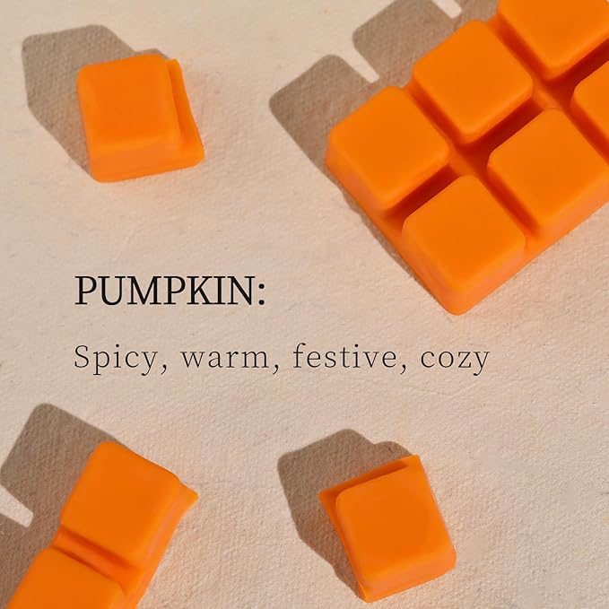 LETINE Wax Melts 2.5oz(1 Pack), Pumkin Fall Scented Wax Melts, 100% Soy Wax Melts Wax Cubes with All- Natural Strong & Non Toxic Essential Oil for Warmer, Gifts Set for Home Fragrance/Seasonal Scents