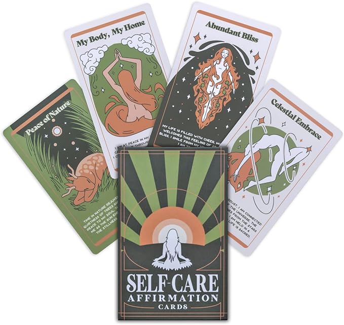 PURPLE CANYON Self Care Affirmation Cards | Positive Affirmations Cards for Mindfulness and Meditation | Motivational Gifts for Women and Men | 52 Card Deck for Encouragement