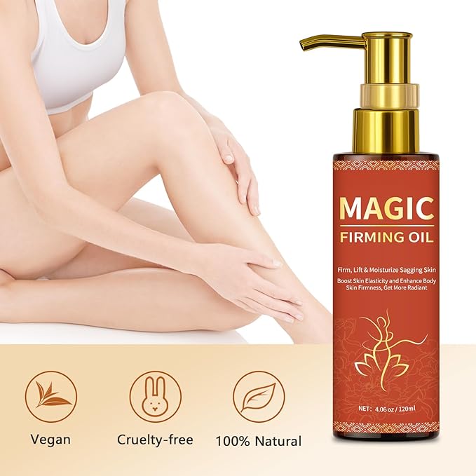 Magic Firming Oil Luxury Tightening Body Oil Full Body Use, Hydrate & Nourish Dry Skin, Fast-Absorbing and Non-Greasy with Sweet Almond Oil & Collagen for Women 3.38 oz