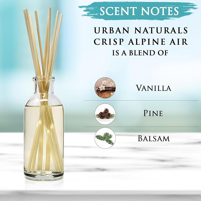 Urban Naturals Crisp White Linen Reed Diffuser Gift Set | with Citrus, Ozone, Ylang-Ylang, Lilies & Sandalwood Scent Notes for a Fresh, Clean Cotton Smelling Home | Made in The USA – Great Deal!