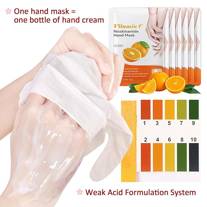 Hand Masks Moisturizing Gloves,6 Pairs Hydrating Hand Peel Masks Gift Set for Dry Cracked Hands Care,Long-lasting and Non-greasy Hand Moisturizer Gloves for Women D