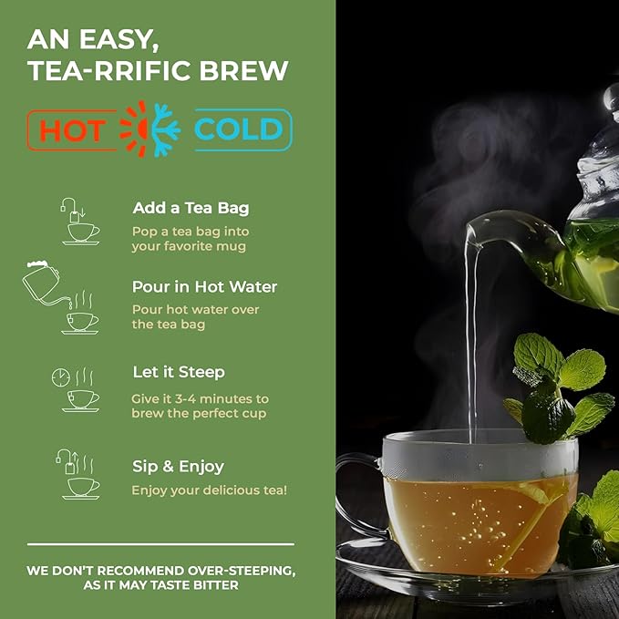 Life Plus Style Gourmet Well Now Herbal Peppermint Tea Natural Fine Teas Refreshing Organic Herbal Infusion Caffeine Free Non-GMO Digestive Comfort Relaxing Fresh Mint Flavor Wellness Tea For Women & Men 50 Tea Bags Pack of 1