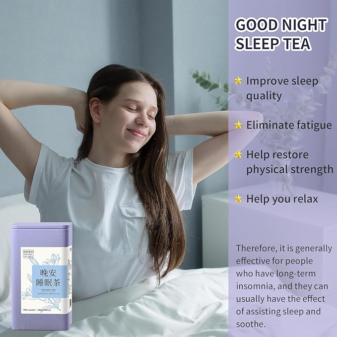 DOZO Good Night Sleep Tea sleepytime tea Poria Cocos Sour Jujube Kernel Tea 8.8oz/250g(30bags) Jujube Goji Berry Gardenia Combined Herbal Tea Soothe the nerves and help sleep wellness 酸枣仁茯苓百合 安神助眠 晚安睡眠茶
