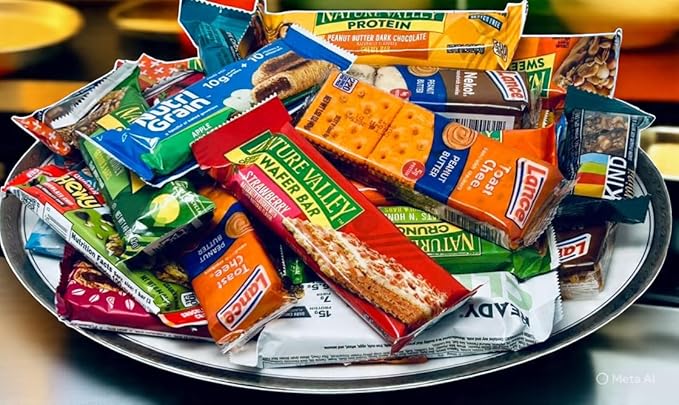 Snack Box Care Package Healthy 30 Count Variety Pack Granola Bars, Office, Travel, Bulk Snack Box, Granola & Nutrition Bars, College, Military, Work, individually wrapped Variety Pack for gifts, breakroom - THS.
