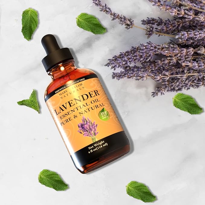 Lavender Essential Oil (4 oz) Premium Therapeutic Grade, 100% Pure and Natural, Perfect for Aromatherapy, Diffuser, DIY by Mary Tylor Naturals