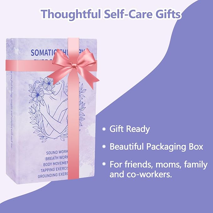 Somatic Therapy Coping Skill Cards for Nervous System Regulation, 50 Somatic Psychotherapy Exercises Cards for Trauma Healing, Emotional Regulation Self Care Anxiety Stress Relief Cards