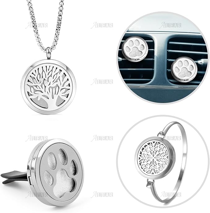 AUEAR, 100 Pack White Round Mini Diffuser Refill Pads Replacement Pad for Necklace Pendant