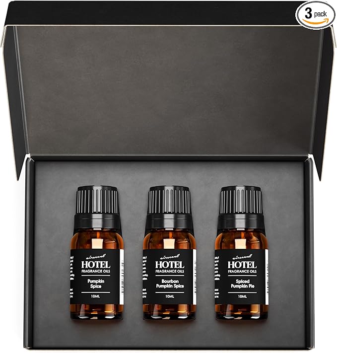 AirScent Pumpkin Spice Diffuser Oil 3 Pack Gift Set - 10 mL, 0.34 fl oz Premium Fragrance Oil Set for Ultrasonic and Waterless Diffusers and Crafting - 3 Pumpkin Spice Blends