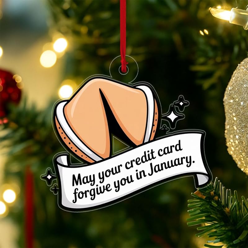 Funny Personalized Fortune Cookie Ornament, Custom Holiday Decoration, Gag Gift for Friends, Food Lover Christmas Keepsake, Unique Ornament Acrylic Ornament β Personalized