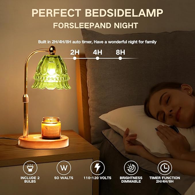 GEEZO Fragrance Candle Warmer Lamp,Electric Candle Warmer with Timer & Dimmer,Mom Christmas Birthday Gifts for Women, House Warming Gifts New Home Bedroom Decor
