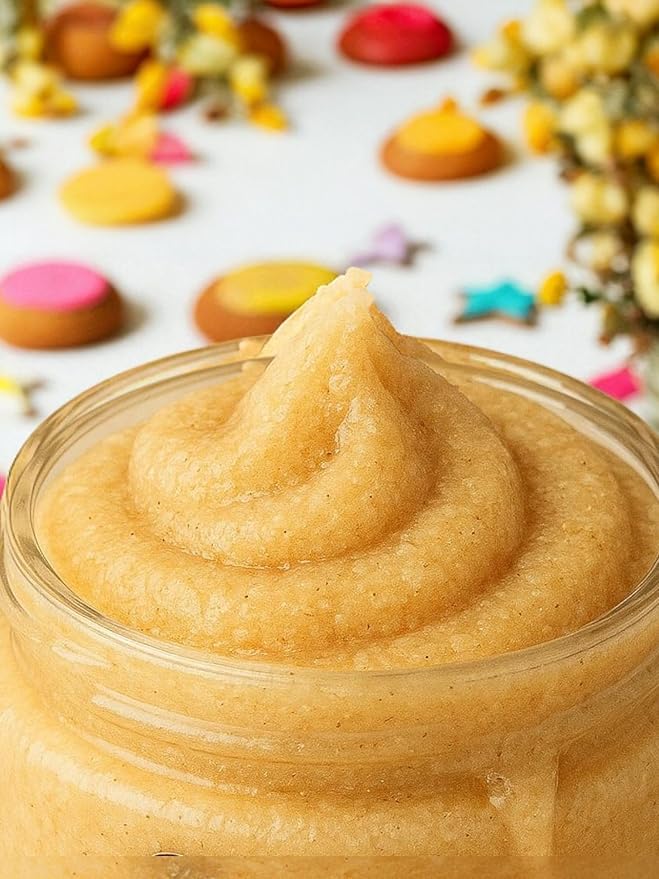 Exfoliating Sugar Scrub - Fruit Scented Exfoliating Body Scrub - Moisturizing Natural Face and Body Polish with Essential Oils - Gentle for Sensitive Skin - Sugar Cookie, 8oz