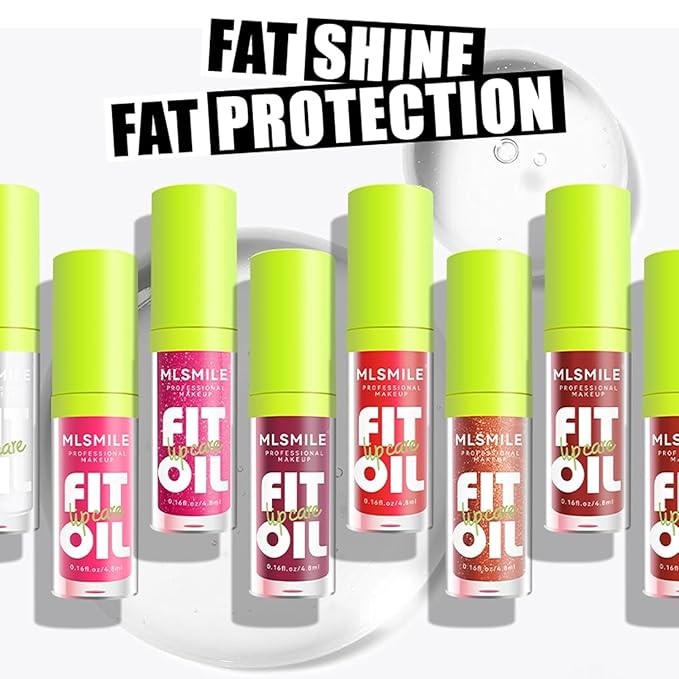 8 Colors Lip Oil Lip Glaze Set, Tinted Gloss Lip Gloss Oil, Plumping Moisturizing and Nourishing Lips, Long Lasting Fresh and Smooth Lip Care Set - C#