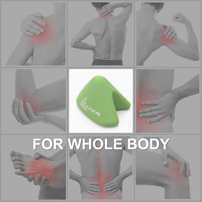 LEZER, Trigger Massage Point, Manual Massage Ball, Muscle Knots Relief Tool, Myofascial Release, Physical Therapy, Plantar Fasciitis, Set of 2 (Green Trigger and Black Ball)