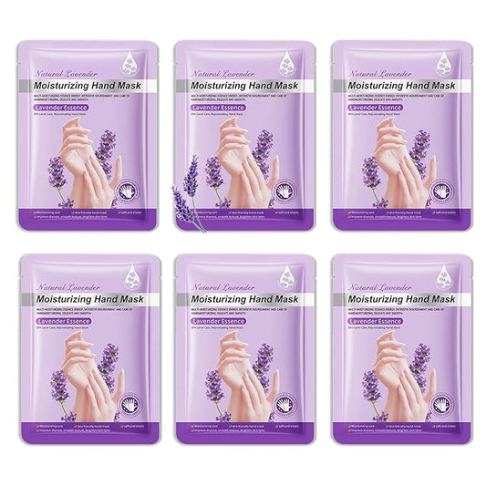 6 Pairs Hand Mask for Dry Cracked Hands,Nourishing Moisturizing Gloves,Hands Moisturizer for Deep Moisturizing,Silky Smooth Moisturizing Gloves,Hand Care Mask Set(A)