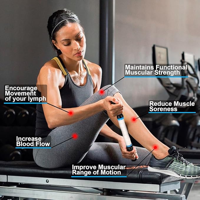 iGreely Premium Muscle Roller The Ultimate Massage Roller Stick 17 Inches Recommended by Physical Therapists Promotes Recovery Fast Relief for Cramps Soreness Tight Muscles-White