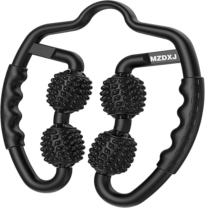 Cellulite Massage Tool Muscle Roller - Deep Fascia Massager & Dimpled Skin Remover for Legs, Thighs & Buttocks - Anti-Cellulite Roller, Smooth Skin, Pain Reliefs Black(Black - 4 Wheel)