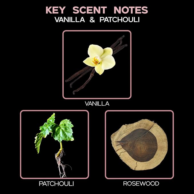 LOVSPA Reed Diffuser Set, Vanilla & Patchouli Scented Oil Diffuser with Sticks, Home Fragrance Accessories for Bathroom Shelf Decor, Aroma Diffusers for Home or Office Fall Decor, USA Made