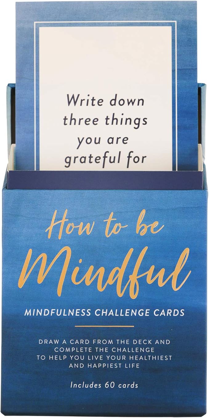 WORLD TRAVELER Eccolo How to be Mindful Challenge Cards - 60 Mindfulness Cards - Self Care Cards for Daily Positive Thoughts and Affirmations - Mindfulness Gifts & Affirmations Cards