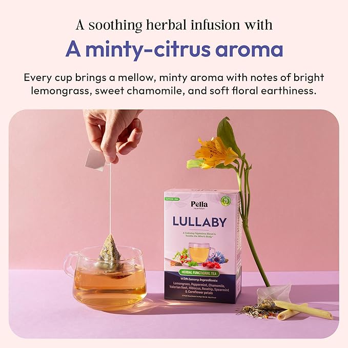 Chamomile Tea with Hibiscus, Peppermint, Spearmint, Rosehip, Valerian Root, Lemongrass, Cornflowers – Kosher, Vegan, No Caffeine – Calming Mint-Citrus Evening Herbal Drink for Relaxation (25 Tea Bags)