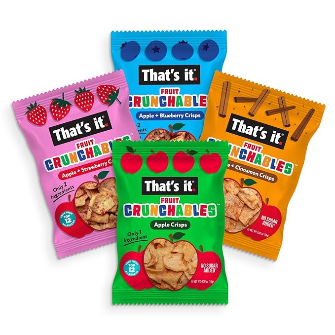 That's it. Fruit Crunchables Variety Pack, Fruit Snacks for Kids, 100% Fruit Crisps, Plant-Based, Non-GMO, Gluten-Free, No Sugar Added (16 Pack)