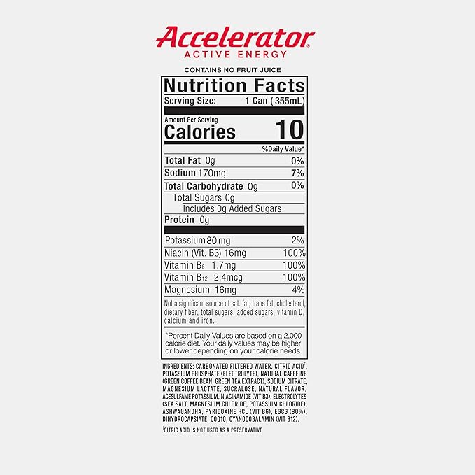 Accelerator Energy Drink Sugar Free, Orange Mango 12oz can(12 pack)Zero Sugar Energy Drinks with Sustained Energy from 100% Natural Caffeine (200mg) & Green Tea extract