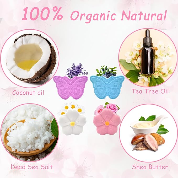 Bath Foot Bombs, 16 Pack Foot Soak with Bath Salt and Tea Tree Oil. Organic Natural Handmade Aroma Pure Essential Oil Bubble Foot Balls for Foot Callus, Dry Cracked, Stubborn Foot Odor Scent.