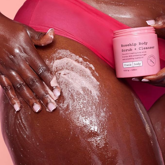 frank body Rosehip Body Scrub & Cleanser | Fades Marks & Softens Skin |Exfoliating Body Scrub | With Rosehip Oil, Coffee Seed Extract & Lavender Oil | Vegan & Cruelty Free | 250g / 8.82 oz