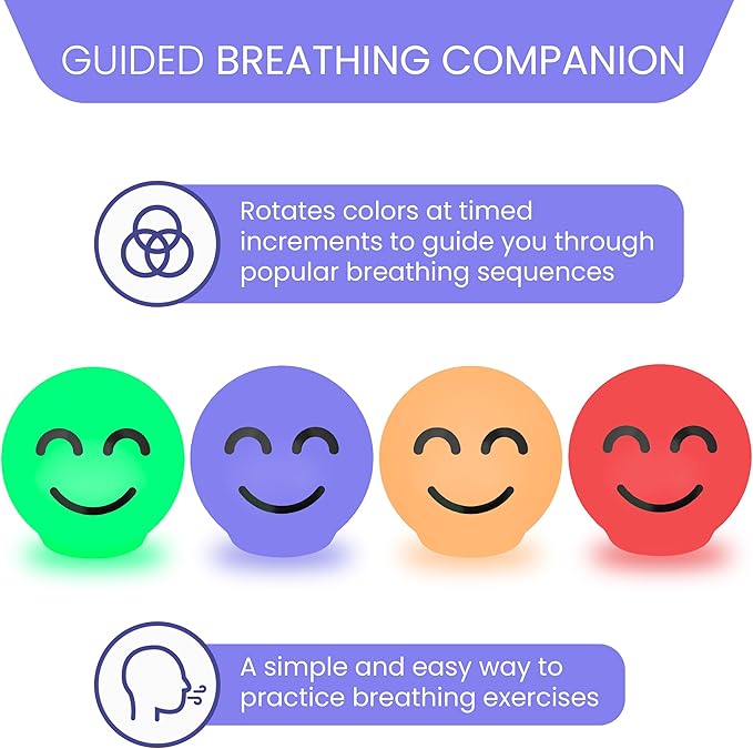 ZenGlow Ball Guided Breathing Exercise Tool - Visual Meditation Companion for Stress, Anxiety, Sleep, and ADHD - Mindfulness Gift for Men, Women, Adults, Kids