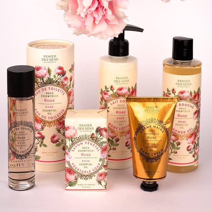 Panier des Sens β Rose Hand & Body Lotion for Dry Skin - Hydrating Body Cream for Women - Nourishing Fluid Body Moisturizer Shea Butter & Olive Oil - 97% Natural Ingredients Body Care - 8.45 Floz