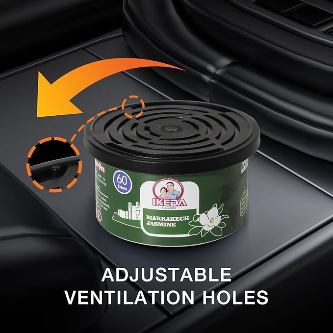 IKEDA Car Air Freshener & Car Odor Eliminator for Auto or Home,Office, 60 Days Long Lasting Scent Cans Freshener, 1.5 Oz Each, 4 Cans, Jasmine