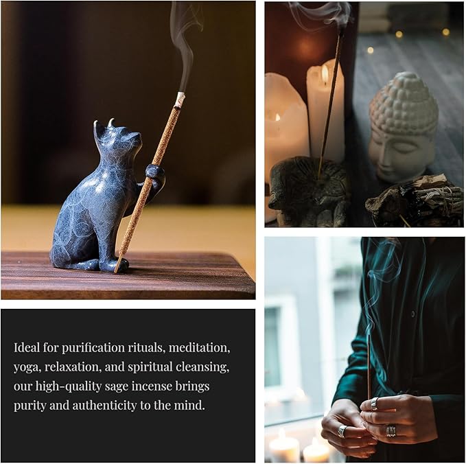 White Sage Incense Sticks (50 Sticks), 100% Natural sustainably harvested White Sage, Suitable for Yoga, Meditation, Relaxation, and Spiritual Purification