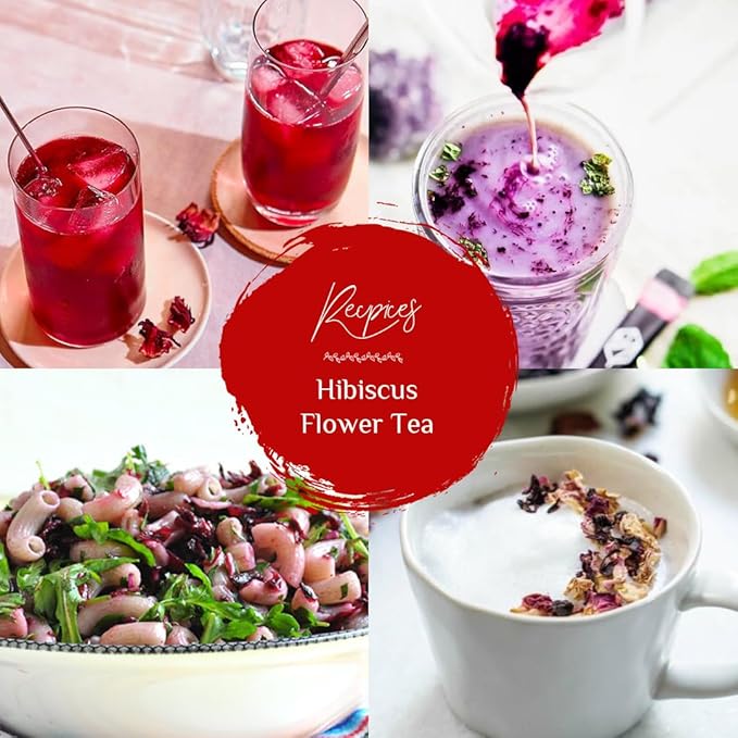 BLUE TEA - Hibiscus Tea - 100 Count - Classic - Pyramid Plant Based Tea Bag | HERBAL TEA | Skin Glow Enhancing Tea | Caffeine Free - Flower Based - Vegan - Tangy Flavor | Zipper Pack