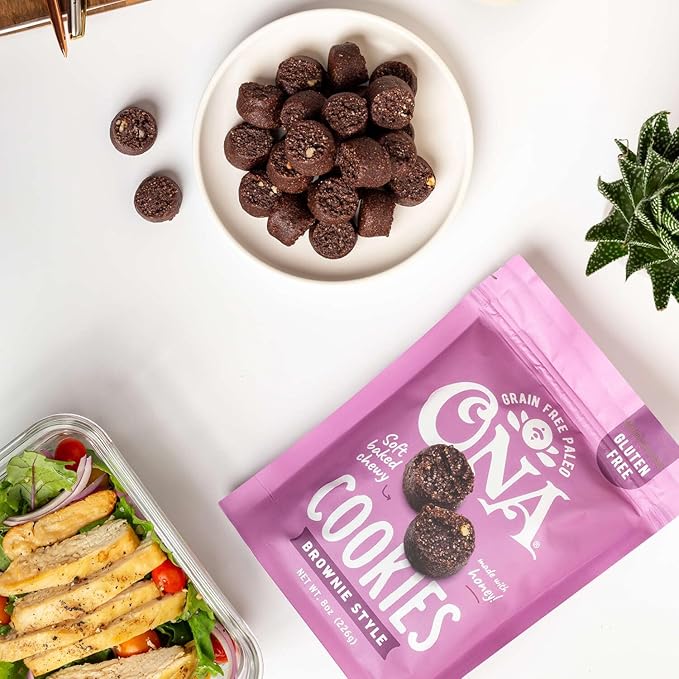 Ona Brownie-Style Cookies 4-pack, Made with Honey and Dark Chocolate, Ready to eat, Gluten free, Grain free, Dairy free, Paleo