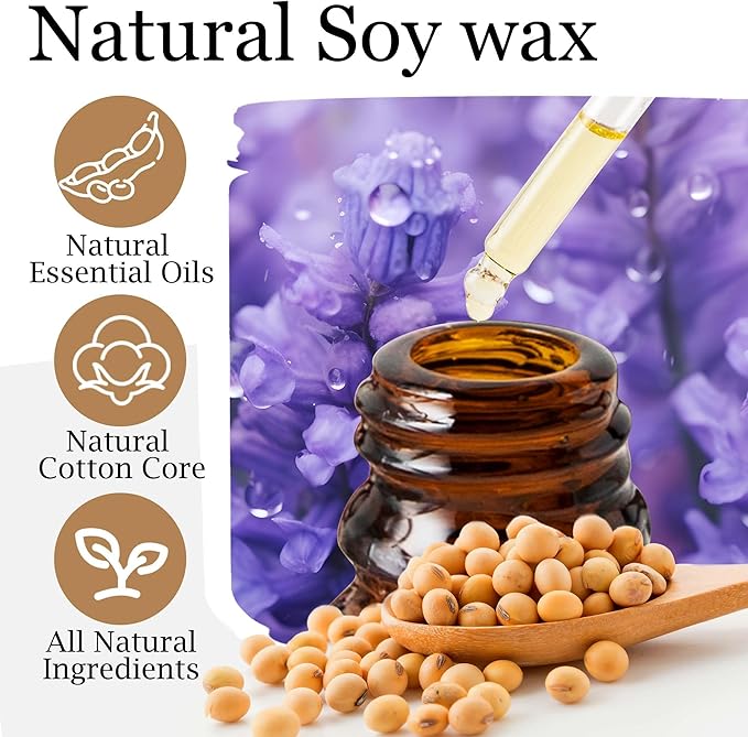 Candles Gifts for Women, Natural Soy Wax Candle for Home Scented Perfect for Christmas, Birthday, Mother's Day, Lavender Scented Candles