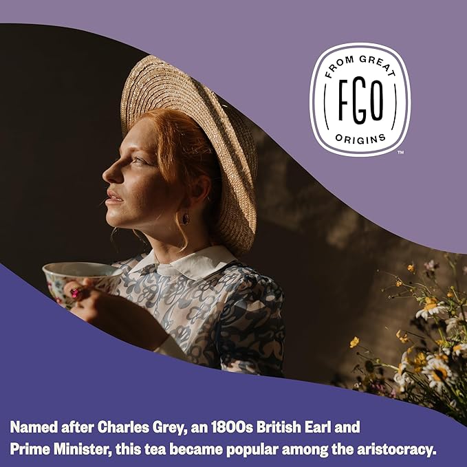 FGO Organic Earl Grey Black Tea, 16 Ounce Loose Leaf Bulk Resealable Bag, 16oz, Packaging May Vary (Pack of 1)