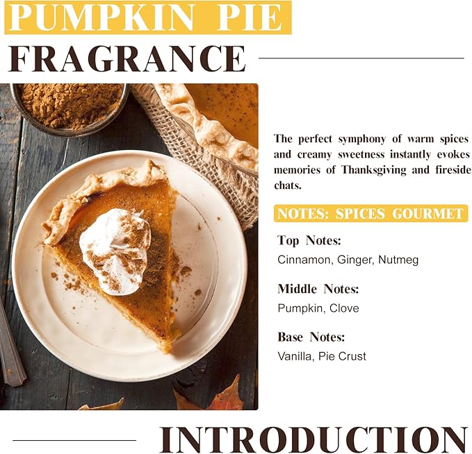 EUQEE Pumpkin Pie Fragrance Oil, Premium Pumpkin Pie Scented Essential Oils with Glass Dropper for Soap & Candle Making, Bath Bombs (2.02 Fl oz/60 ml)